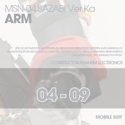 MG] MSN-04 SAZABI Ver.Ka BUST ARM 04-09