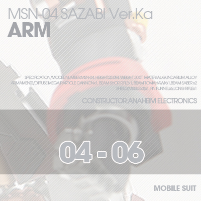 MG] MSN-04 SAZABI Ver.Ka BUST ARM 04-06
