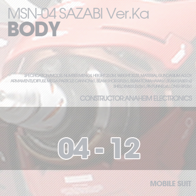 MG] SAZABI Ver.Ka Ver02 BODY 04-12