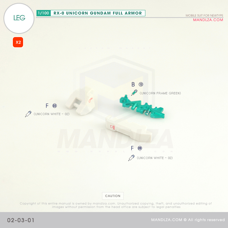 MG] RX-0 UNICORN GUNDAM LEG 02-03